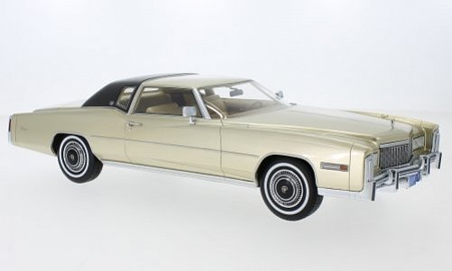 BOS 1/18 1976 Cadillac Eldorado Coupe Gold Resin Model Like